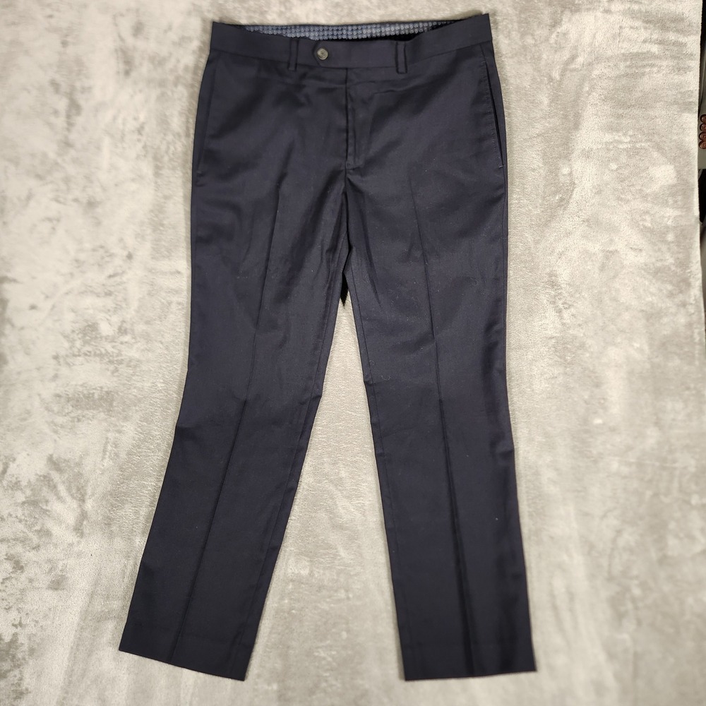 LRL Lauren Ralph Lauren‎ Dress Pants Mens 34x30 Navy Blue Stretch Flat Front